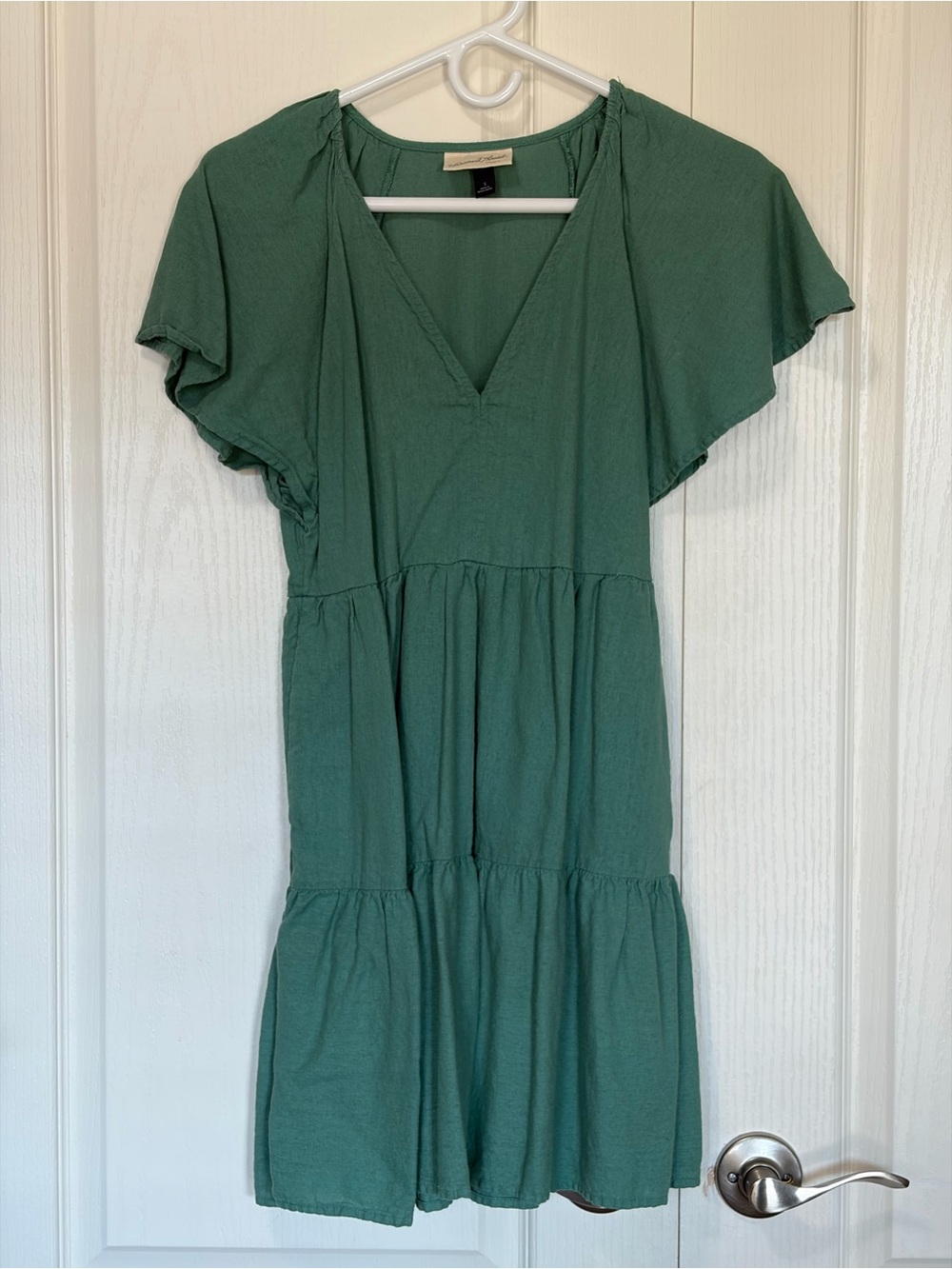 Universal Thread Green Tiered V-Neck Mini Dress